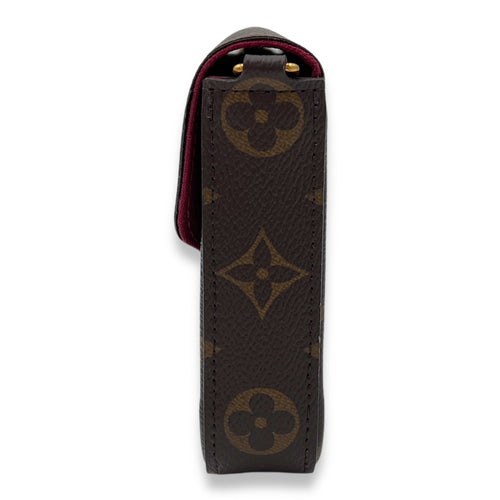 Felicie Wallet On Chain Brown in Monogram Coated Canvas, Gold hardware