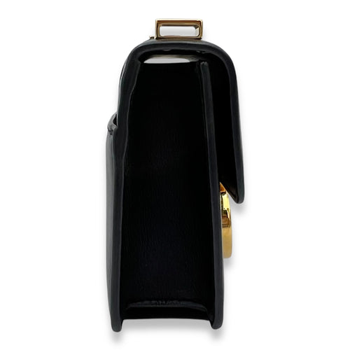 30 Montaigne Micro Black Crossbody Bag in Calfskin, Gold hardware