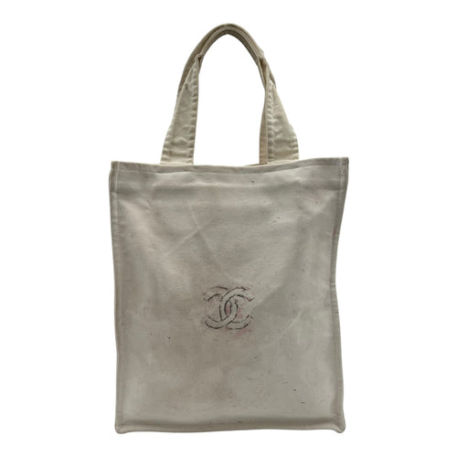 Miami Cruise Tote Bag White in Canvas, Silver hardware