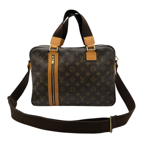 Bosphore Top Handle Bag Brown in Monogram Coated Canvas, Gold hardware