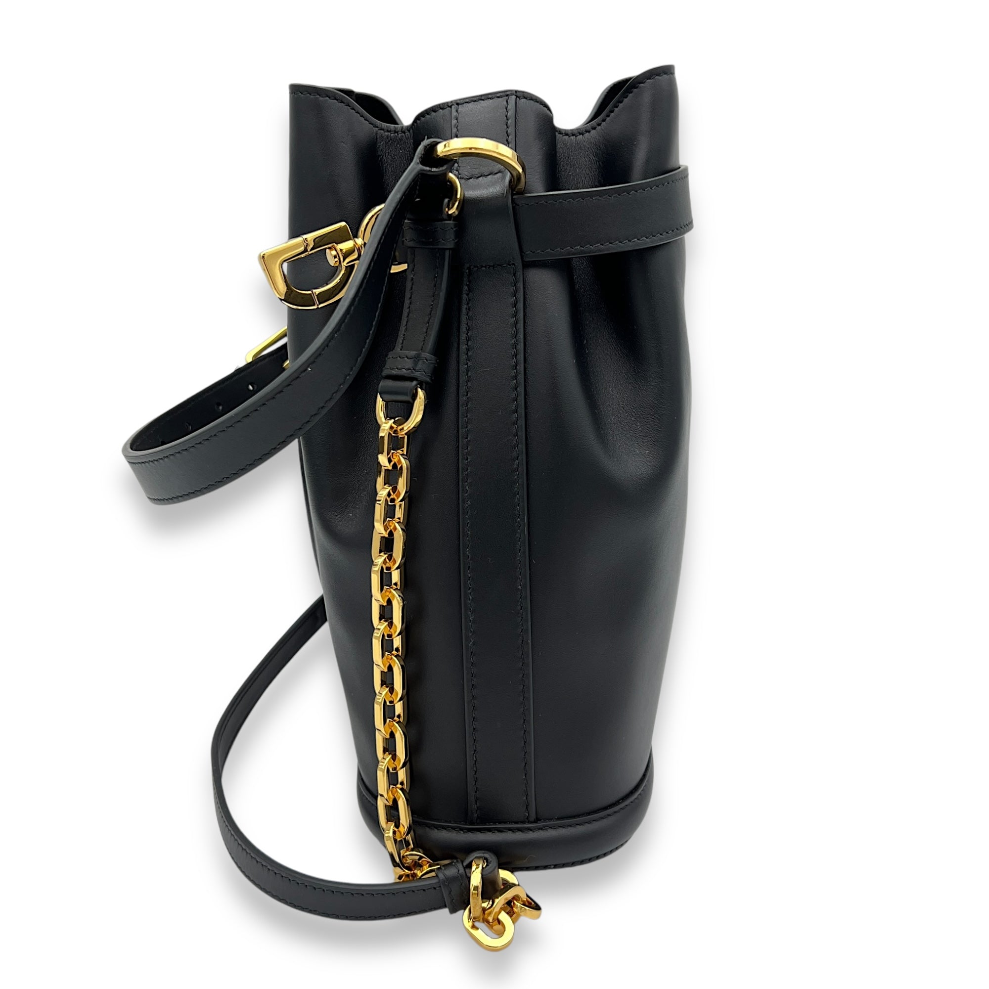 C'est Bucket Bag Black in Calfskin, Gold hardware