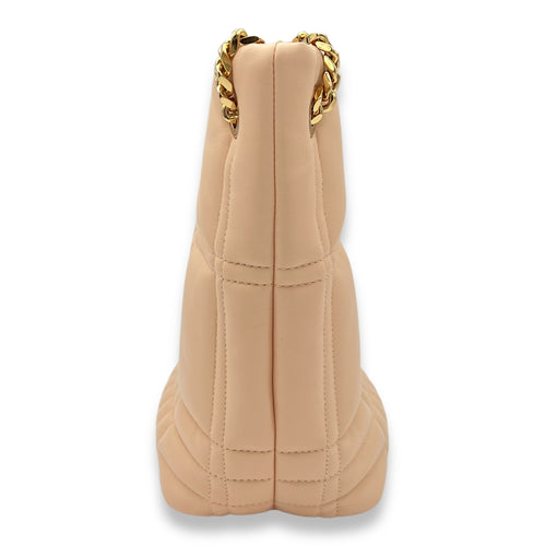 Lola Beige Bucket Bag in Lambskin, Gold hardware