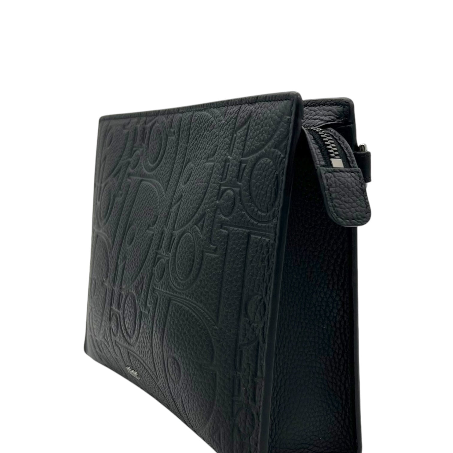 Gravity A5 Black Pouch in Calfskin, Stainless Steel hardware