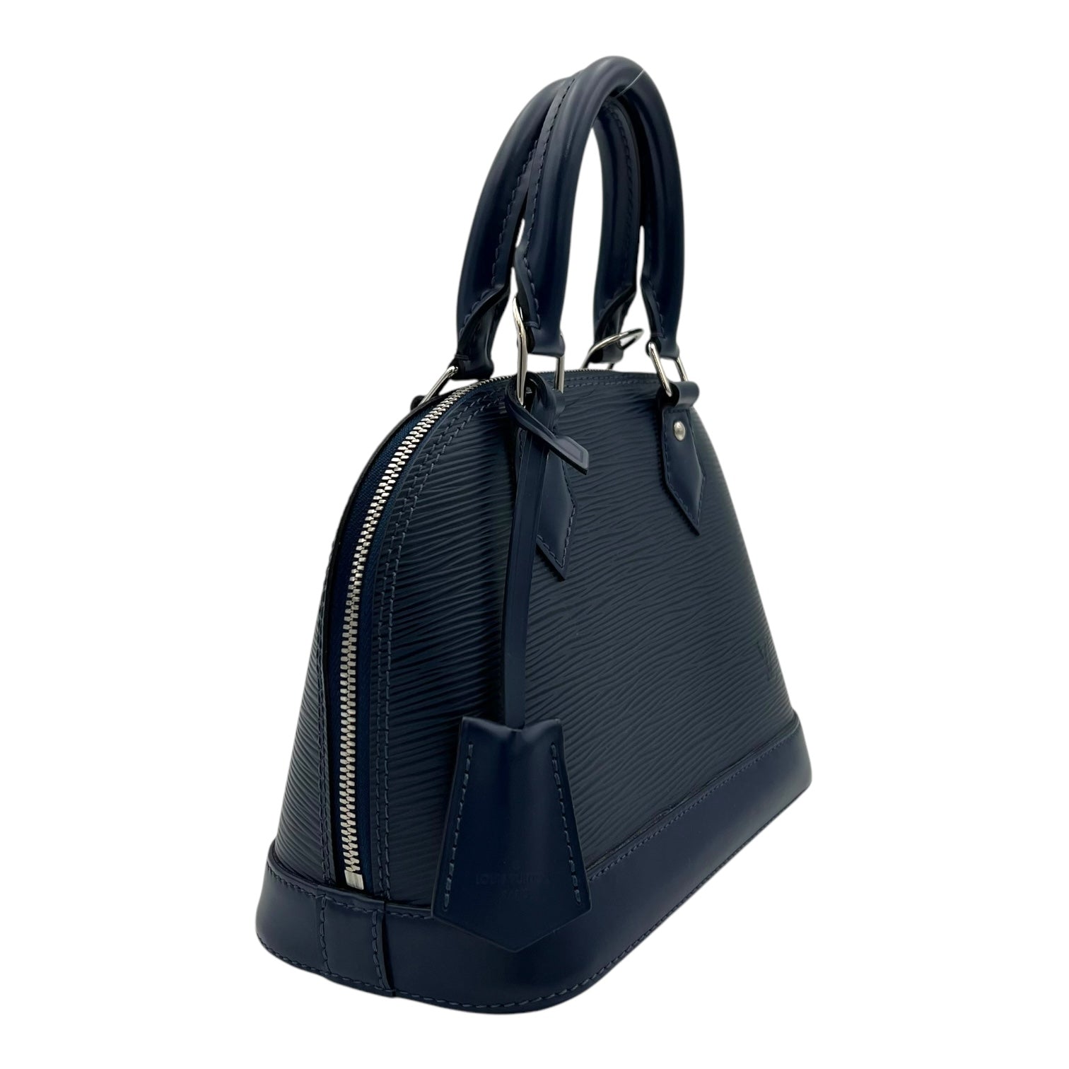 Alma Top Handle Bag BB Blue in Epi Leather, Silver hardware