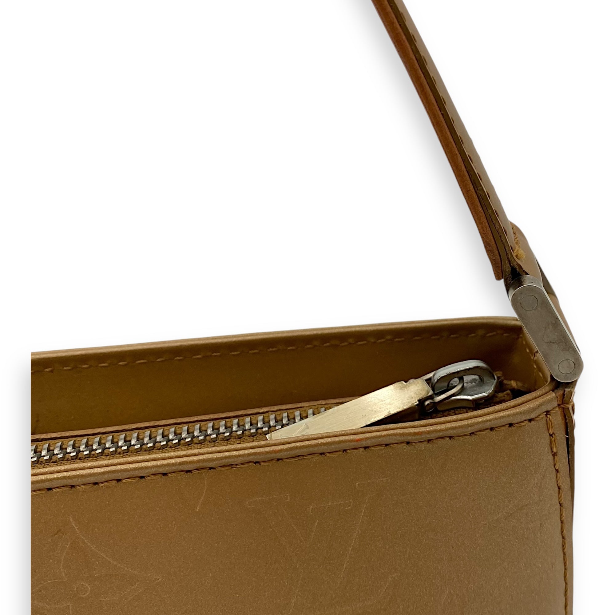 Mat Fowler Shoulder Bag Gold in Calfskin, Silver hardware