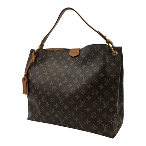 Graceful Shoulder Bag MM Brown in Monogram Coated Canvas, Gold hardware