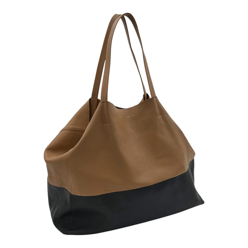 Cabas Tote Bag Beige in Calfskin, Silver hardware