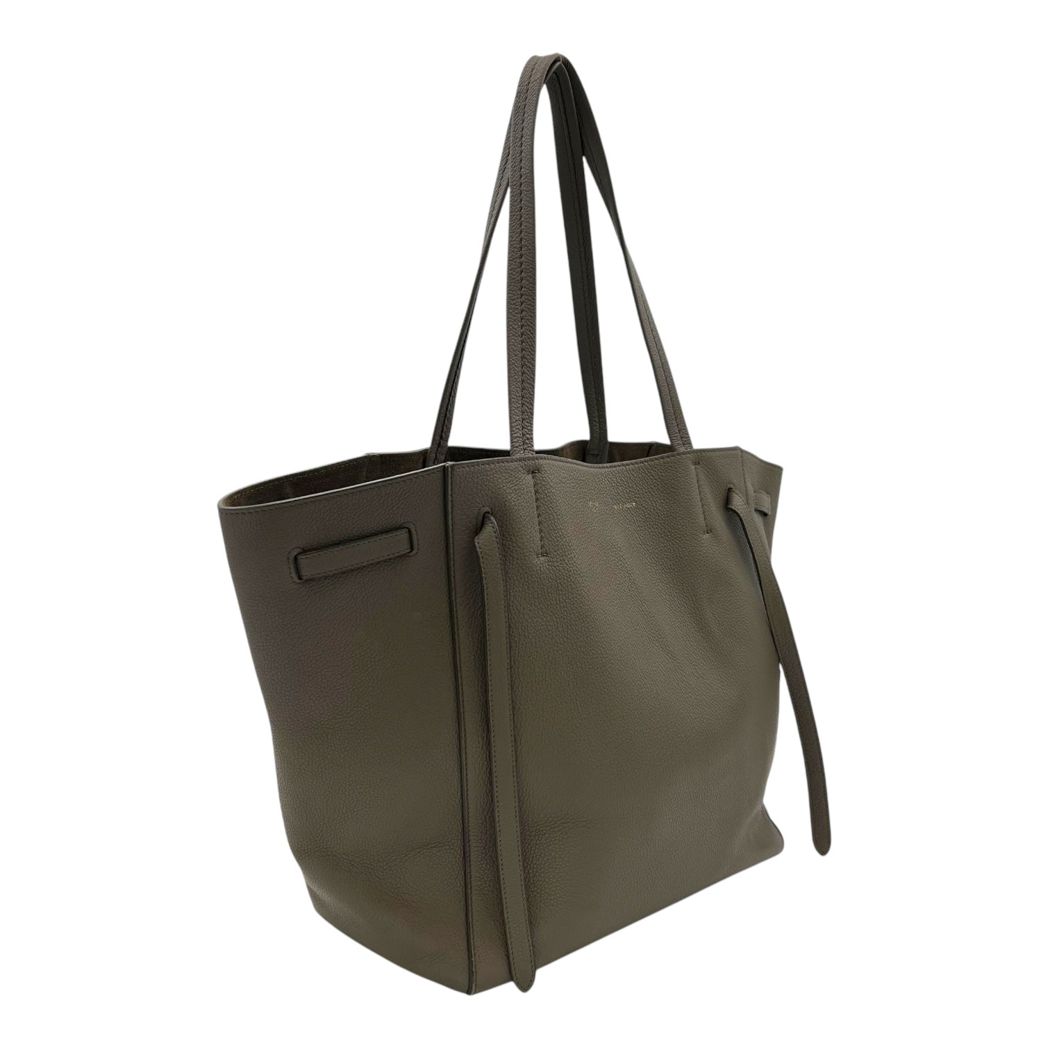 Cabas Tote Bag Taupe in Calfskin, Gold hardware