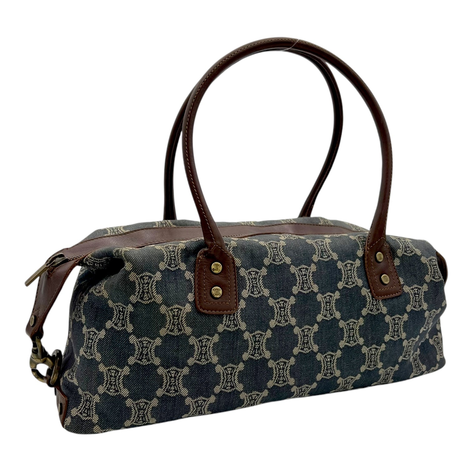 Macadam Shoulder Bag Blue in Denim, Gold hardware