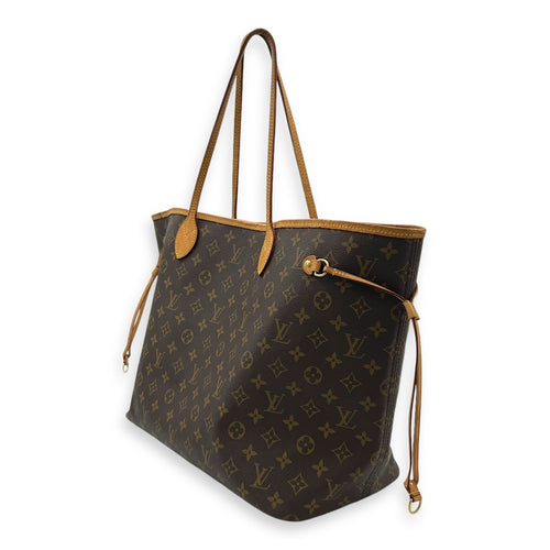 Neverfull Tote Bag GM Brown in Monogram Coated Canvas, Gold hardware