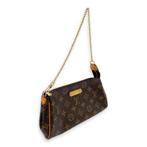 Eva Shoulder Bag Brown in Monogram Coated Canvas, Gold hardware