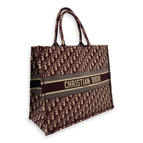 Book Tote Large Red Top Handle Bag in Jacquard