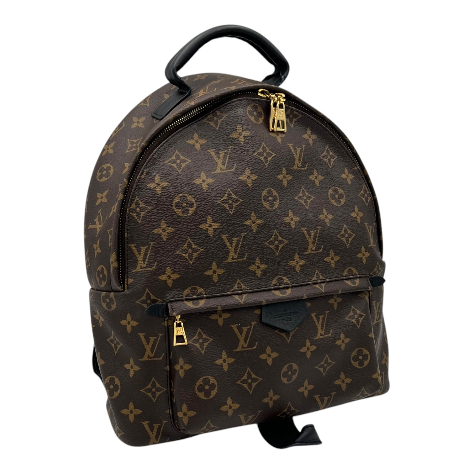 Palm Springs Backpack MM Brown in Monogram Coated Canvas, Gold hardware