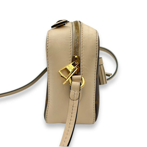 Saintonge Crossbody Bag Brown in Monogram Coated Canvas, Gold hardware