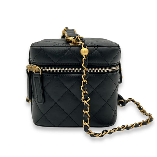 CC Vanity Bag Black in Lambskin, Gold hardware