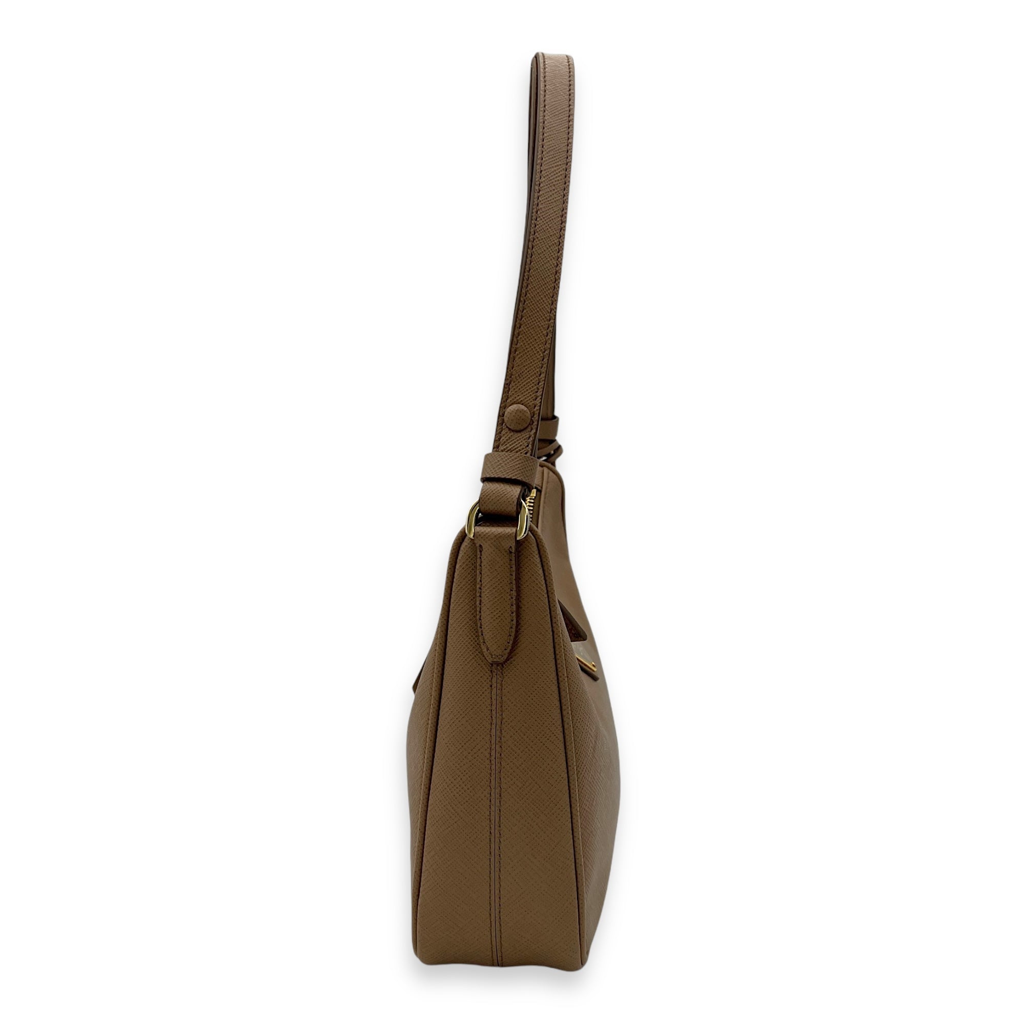 Re-Edition Mini Cammeo Shoulder Bag in Saffiano Leather, Gold hardware