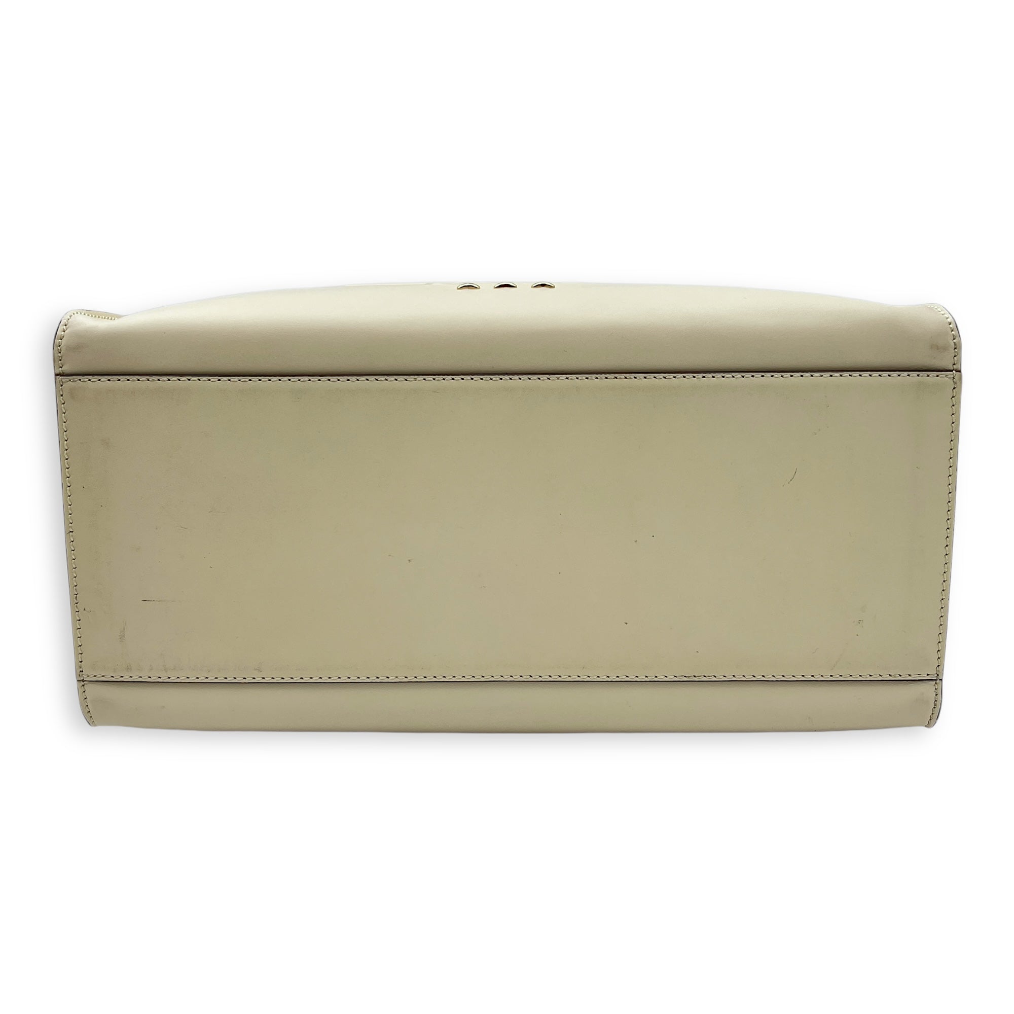 Sunshine Top Handle Bag Beige in Calfskin, Gold hardware