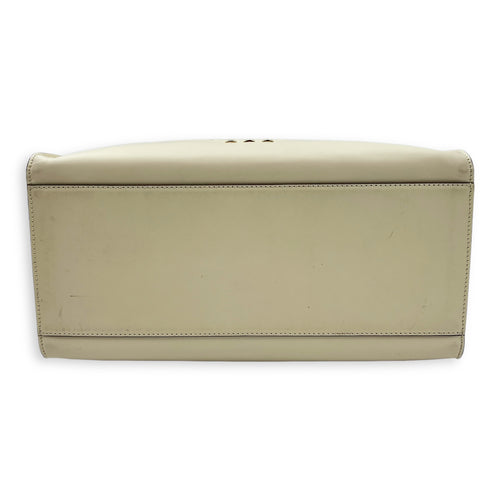 Sunshine Top Handle Bag Beige in Calfskin, Gold hardware