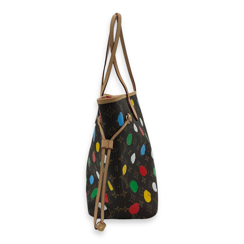 Yayoi Kusama Neverfull Tote Bag  Brown in Monogram Coated Canvas , Gold Hardware