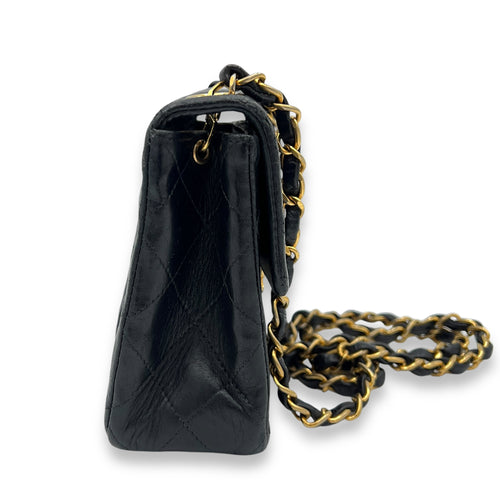 Vintage Crossbody Bag Black in Lambskin, Gold hardware