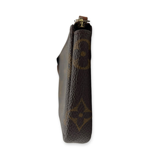 Louis Vuitton Pochette Pouch Mini Brown in Monogram Coated Canvas, Gold hardware_3