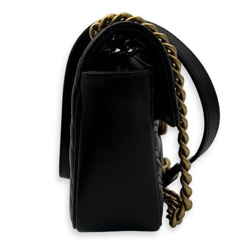 Gucci GG Marmont Shoulder Bag Mini Black in Calfskin, Gold hardware_3