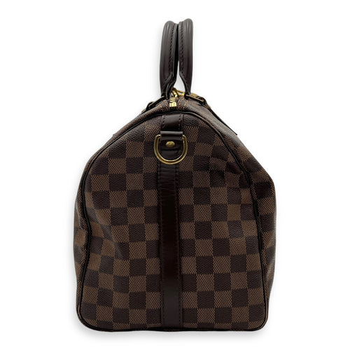 Louis Vuitton Speedy Top Handle Bag 35 Brown in Coated Canvas, Gold hardware_3