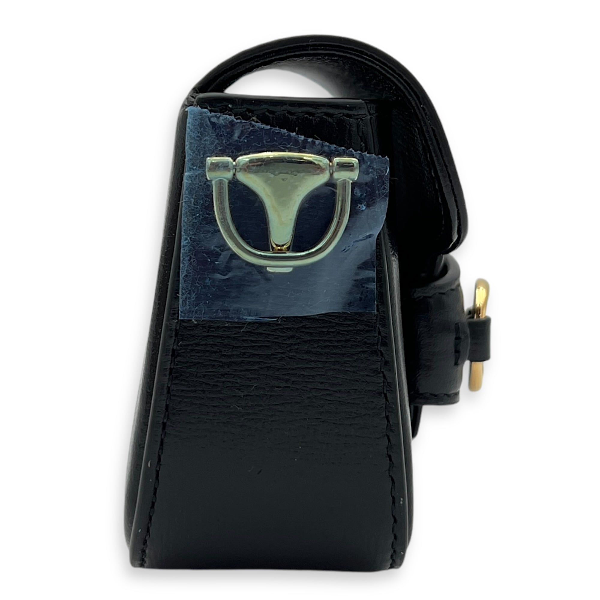 Gucci Horsebit 1955 Crossbody Bag Super Mini Black in Calfskin, Gold hardware_3