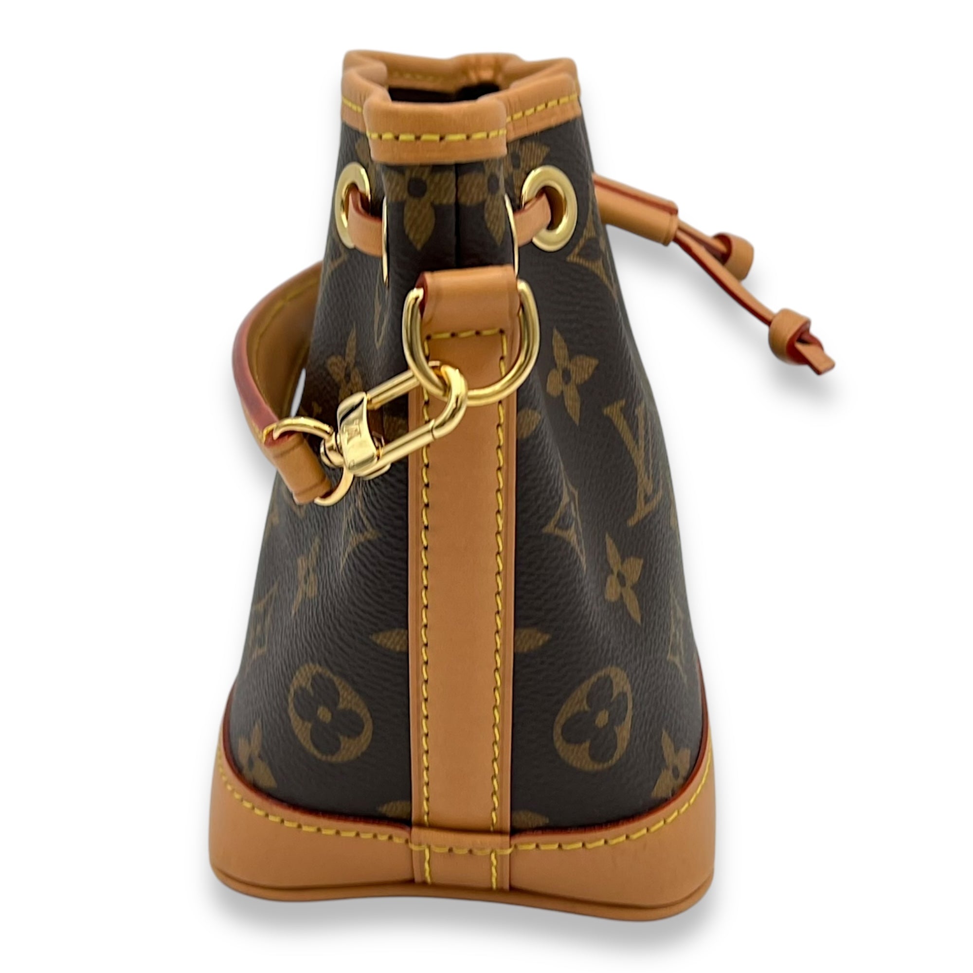 Louis Vuitton Noe Bucket Bag Brown in Monogram Coated Canvas, Gold hardware_3