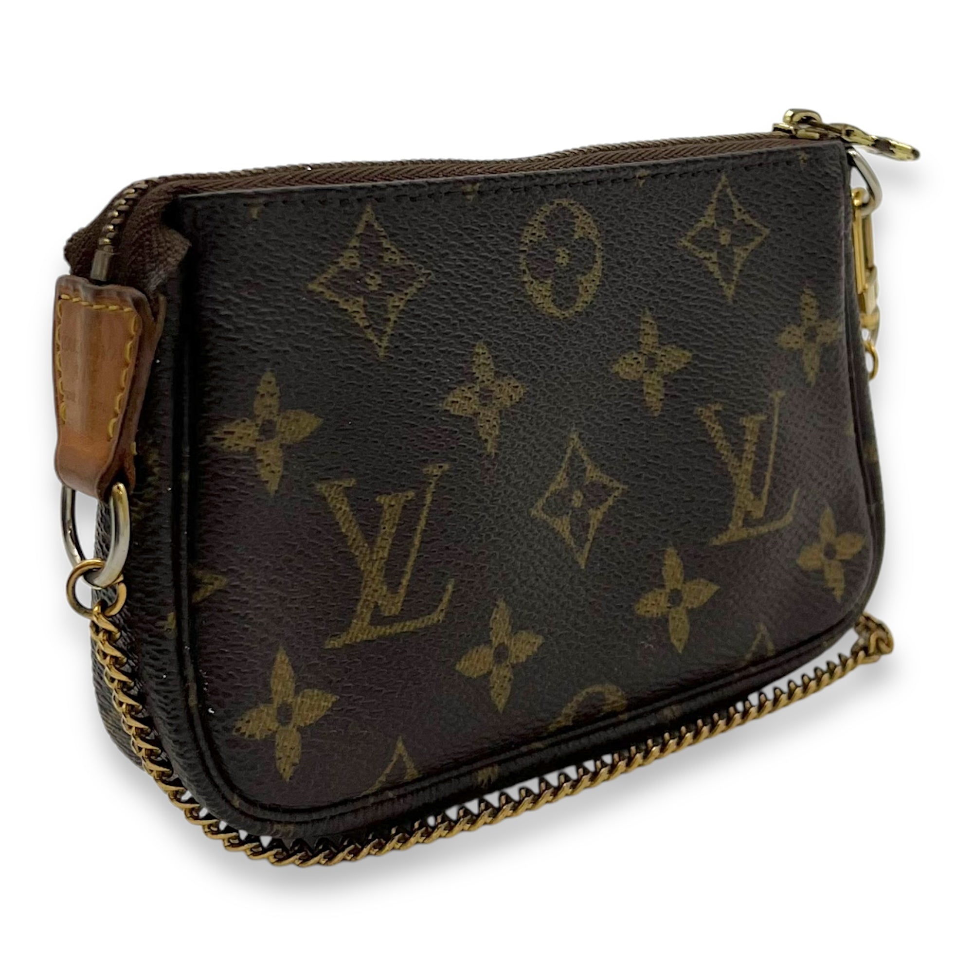 Louis Vuitton Pochette Accessoires Brown Pouch in Monogram Coated Canvas, Gold hardware_3