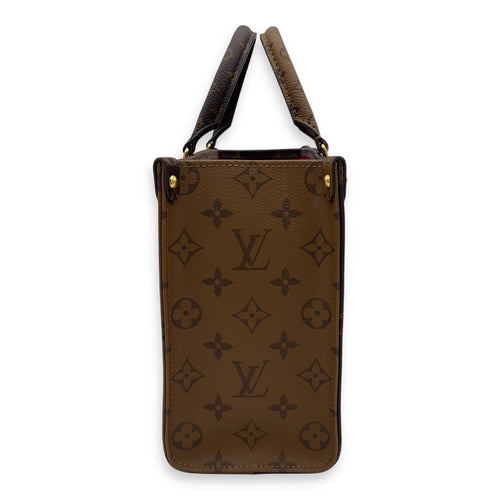 Louis Vuitton OnTheGo PM Brown Top Handle Bag in Coated Canvas, Gold hardware_3