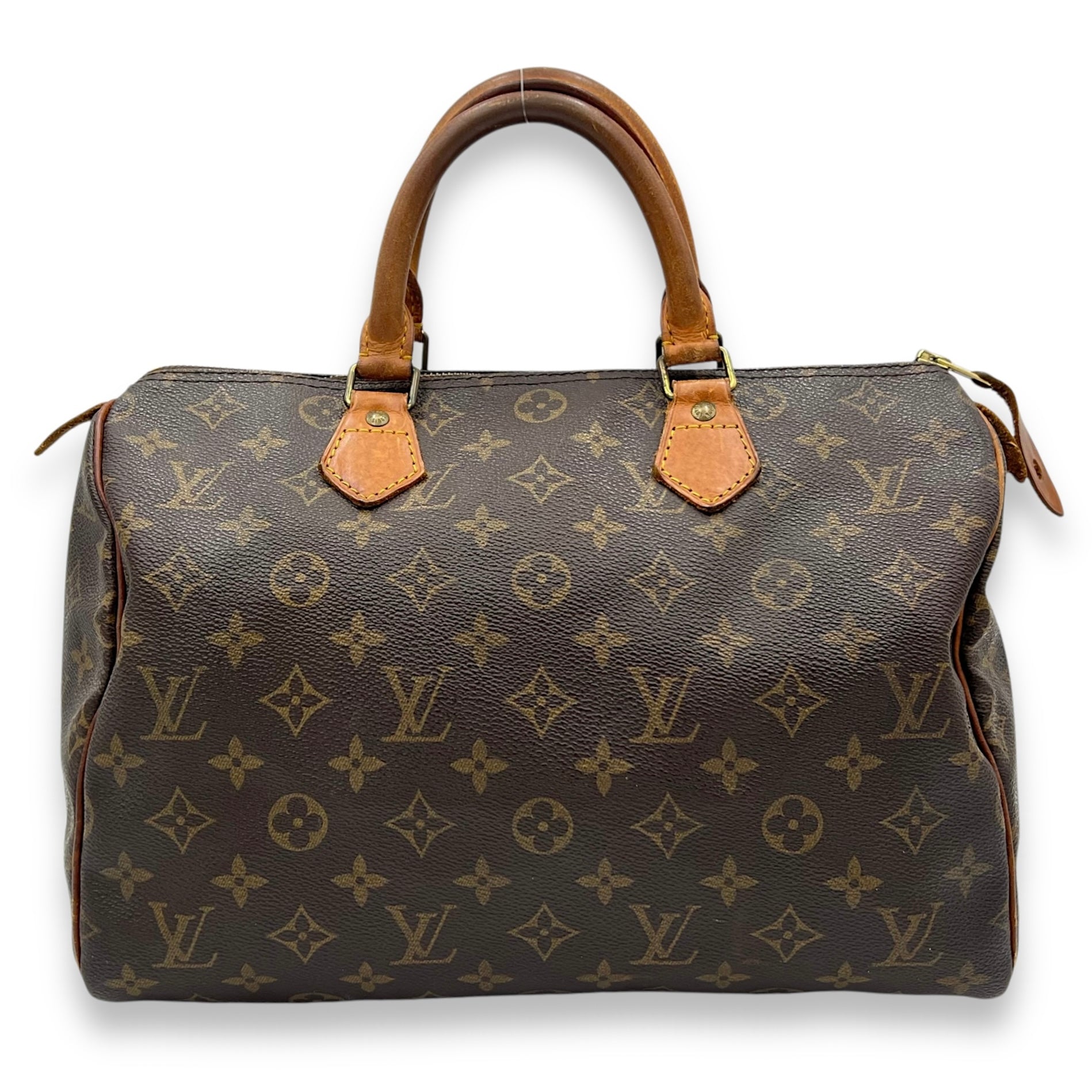 Louis Vuitton Speedy Top Handle Bag 30 Brown in Monogram Coated Canvas, Gold hardware_2