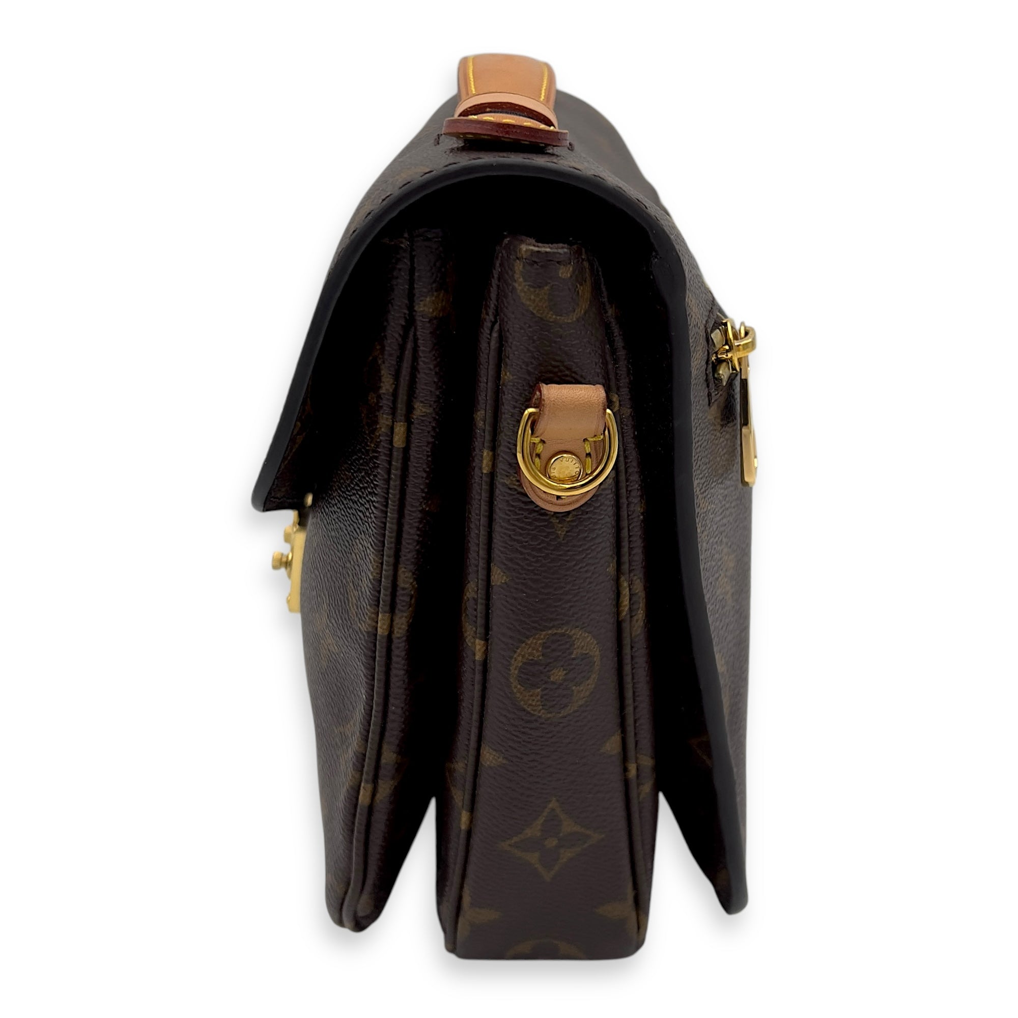 Louis Vuitton Metis Top Handle Bag Brown in Monogram Coated Canvas, Gold hardware_3