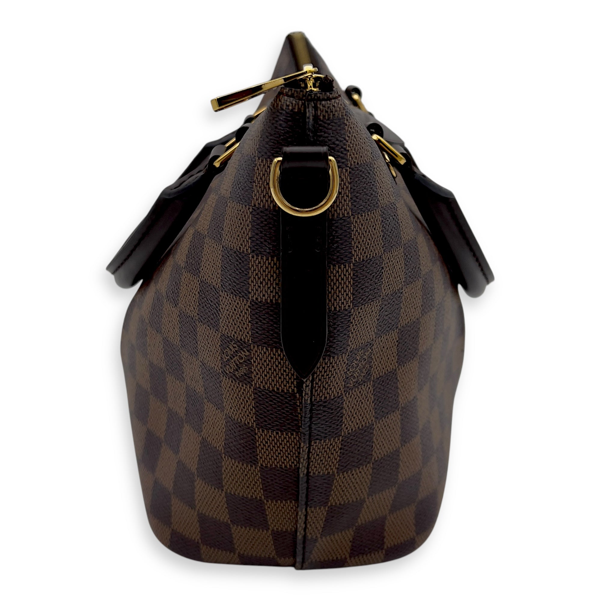 Louis Vuitton Siena Top Handle Bag PM Brown in Coated Canvas, Gold hardware_3