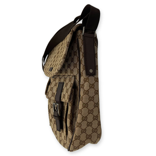 Gucci GG Canvas Brown Messenger in Jacquard, Silver hardware_3