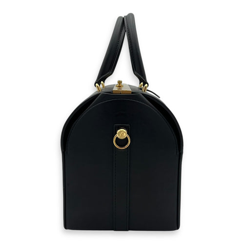 Louis Vuitton boston Top Handle Bag Black in Calfskin, Gold hardware_3