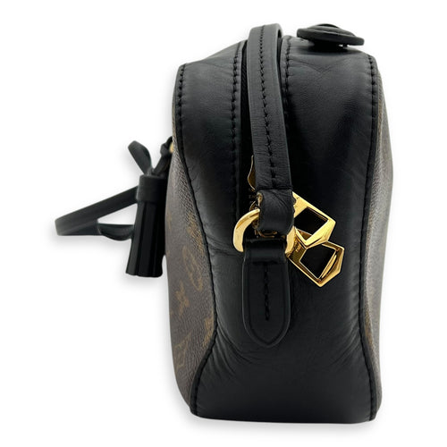 Louis Vuitton Saintonge Crossbody Bag Small Black in Monogram Coated Canvas, Gold hardware_3