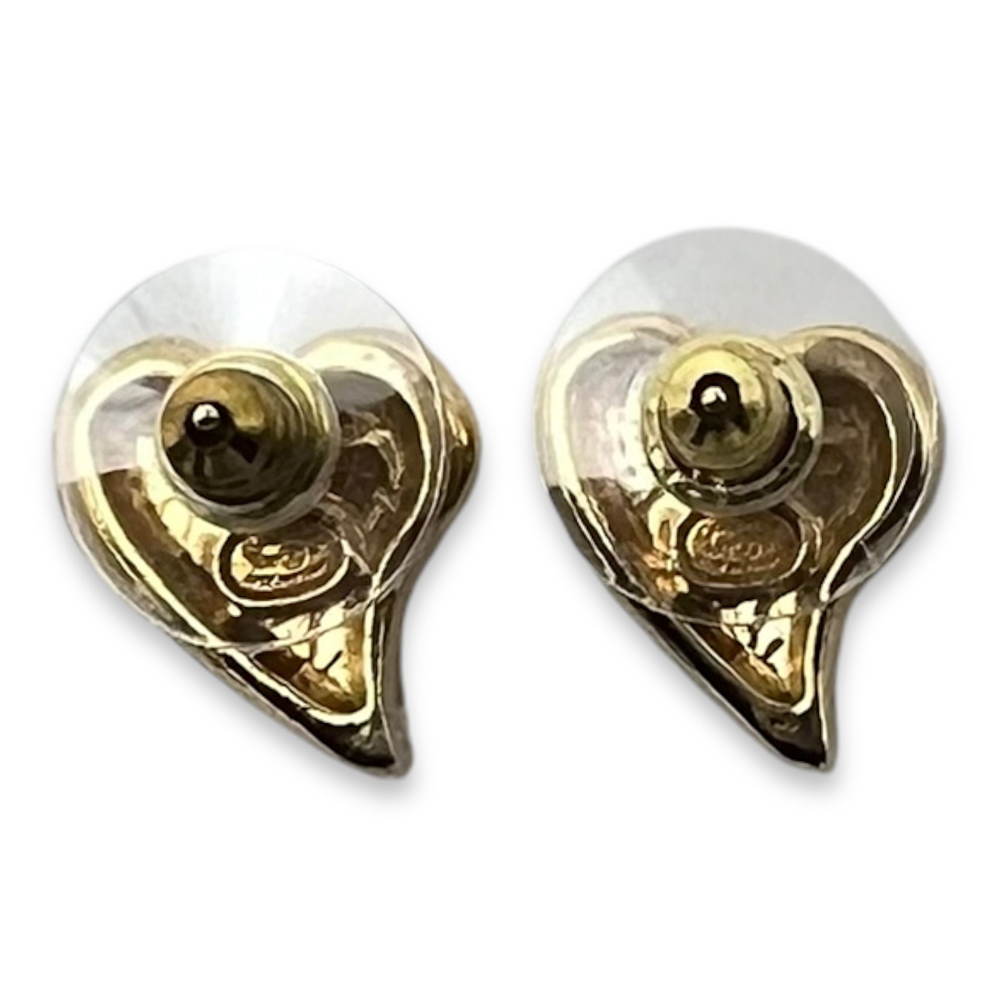 Chanel CC Heart Earrings Black in Metal, Gold hardware_2