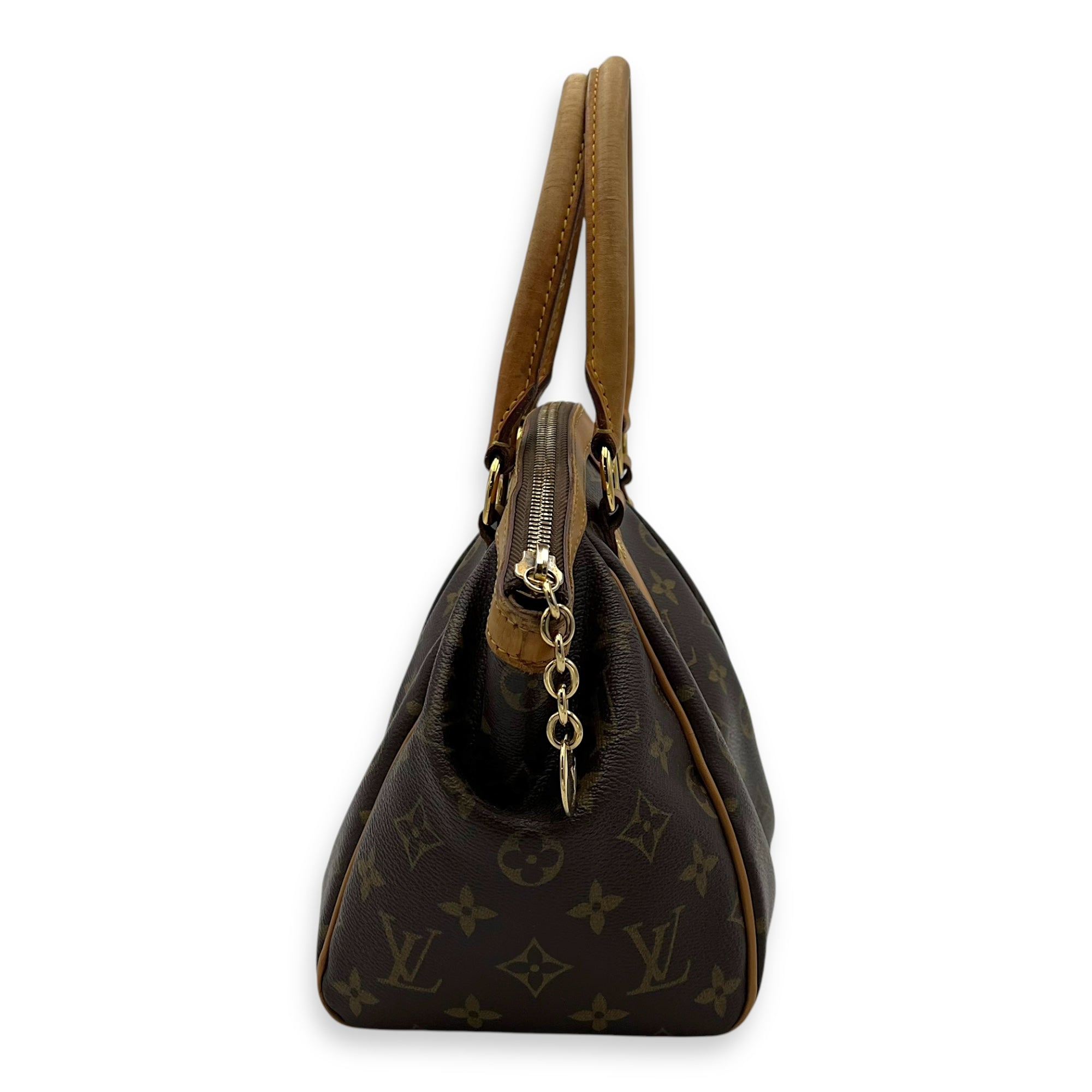 Louis Vuitton Tivoli Top Handle Bag Small Brown in Monogram Coated Canvas, Gold hardware_3