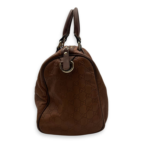 Gucci Guccissima Top Handle Bag Brown in Calfskin, Gold hardware_3