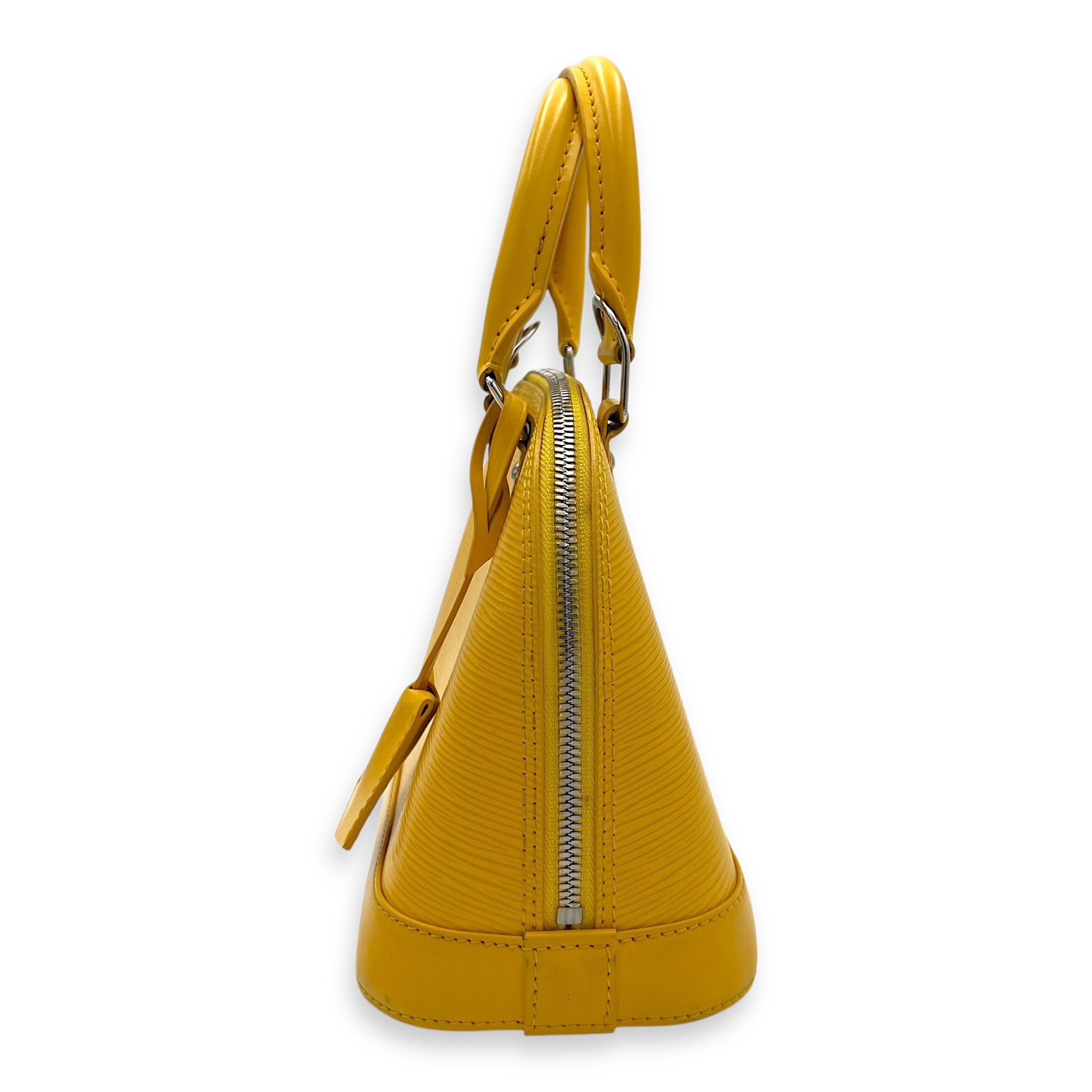 Louis Vuitton Alma Top Handle Bag Yellow in Epi Leather, Silver hardware_3