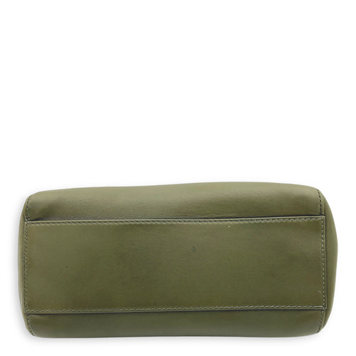 Fendi Peekaboo Crossbody Bag Small Green in Lambskin, Gold hardware_5