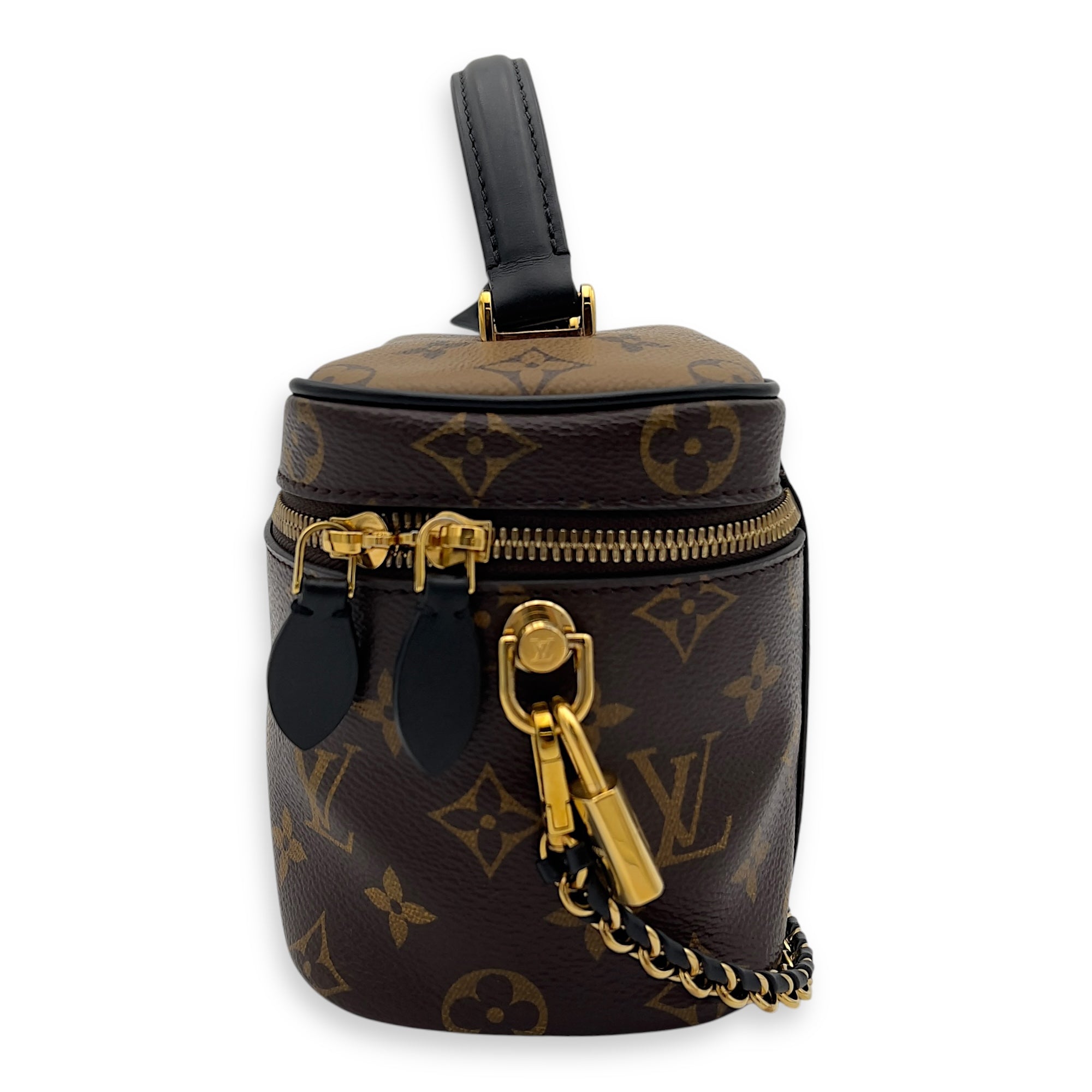 Louis Vuitton Vanity Top Handle Bag Brown in Monogram Coated Canvas, Gold hardware_3