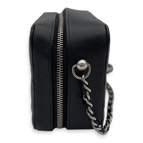 Chanel CC Camera Black Crossbody Bag in Caviar Leather, Silver hardware_7