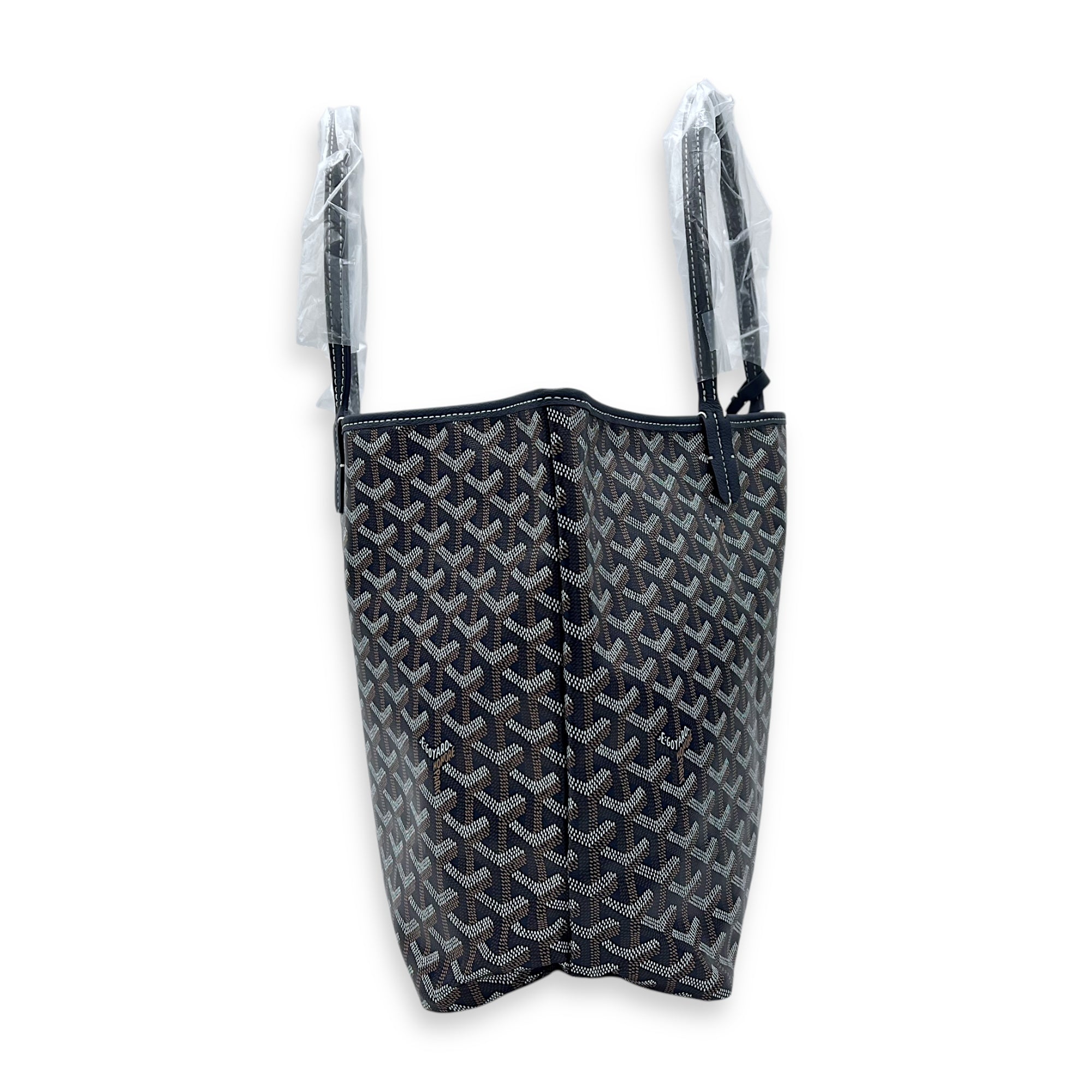 Goyard Saint Louis PM Blue Tote Bag in Coated Canvas, Silver hardware_3