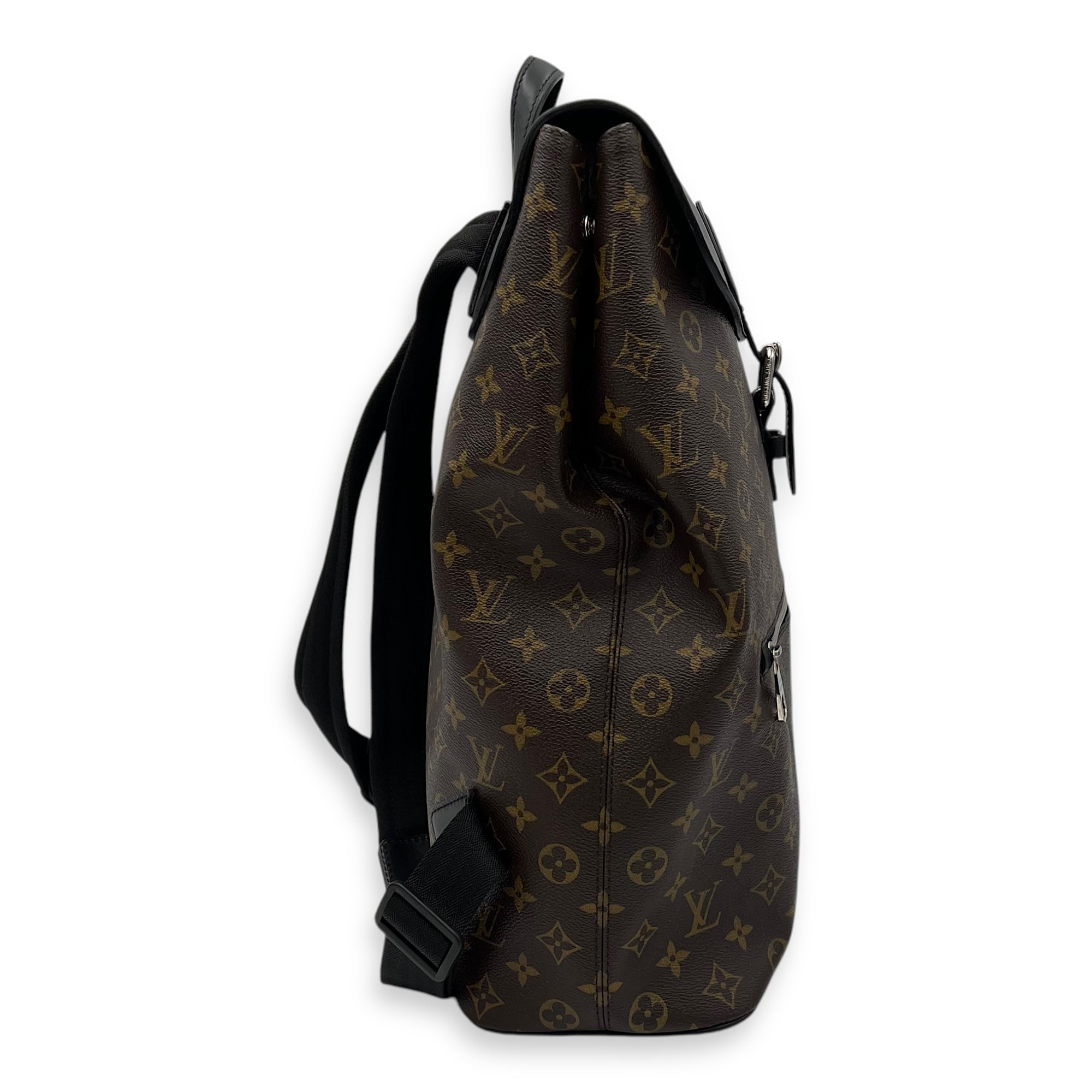Louis Vuitton Macassar Brown Backpack in Monogram Coated Canvas, Gold hardware_3