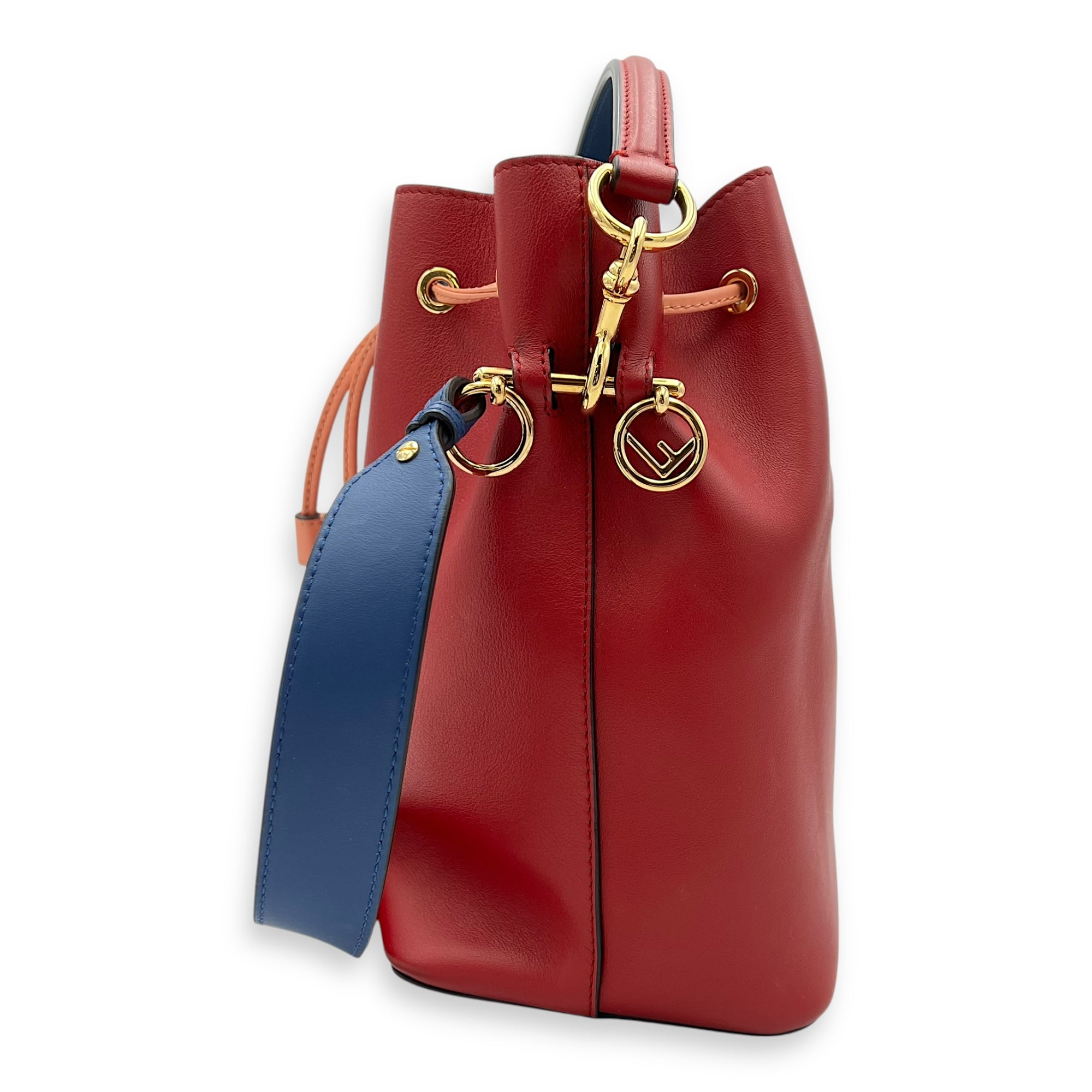 Fendi Mon Tresor Bucket Bag Red in Calfskin, Gold hardware