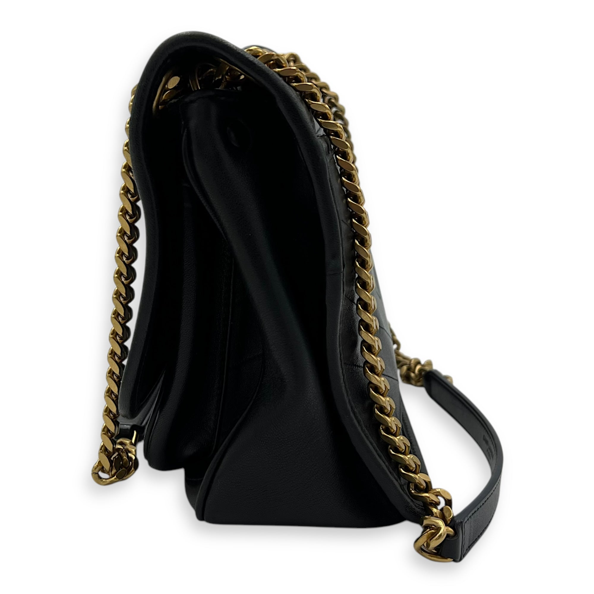 Saint Laurent Niki Medium Black Shoulder Bag in Lambskin, Gold hardware_3