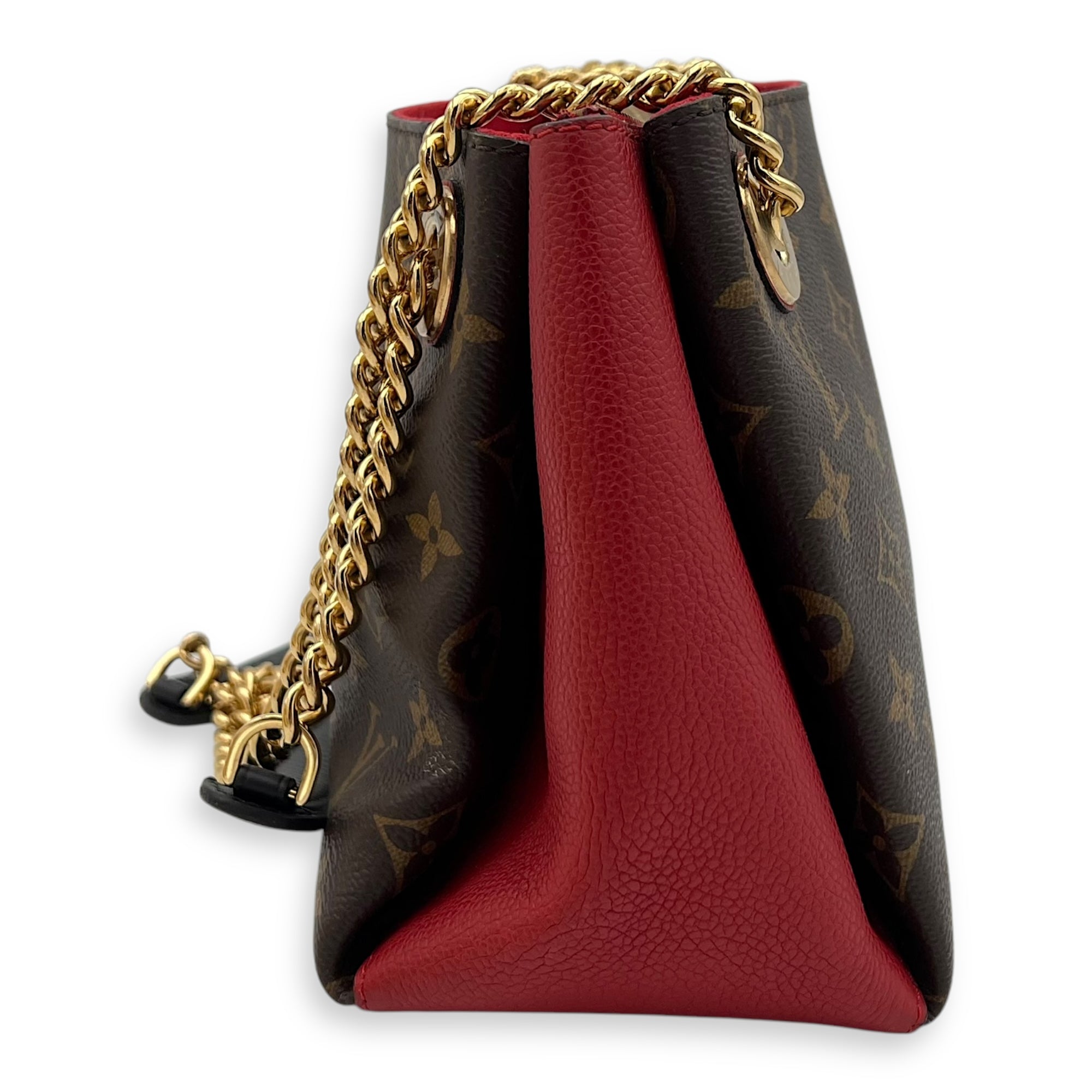 Louis Vuitton Surene Shoulder Bag Brown in Monogram Coated Canvas, Gold hardware_3