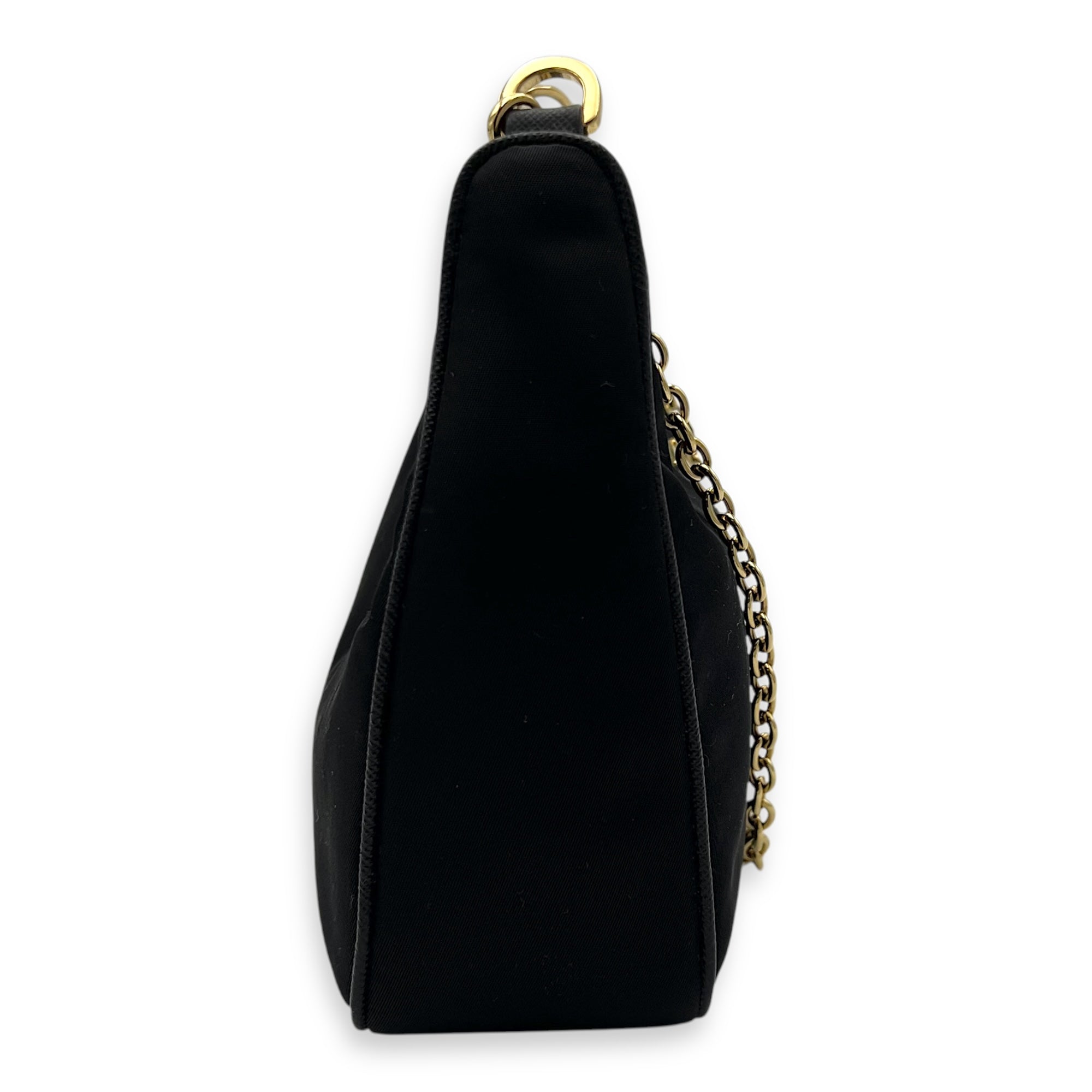 Prada Re-Edition Black Crossbody Bag in Re-Nylon, Gold hardware_3